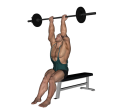 Triceps Extension - Seated Upright Reverse Barbell